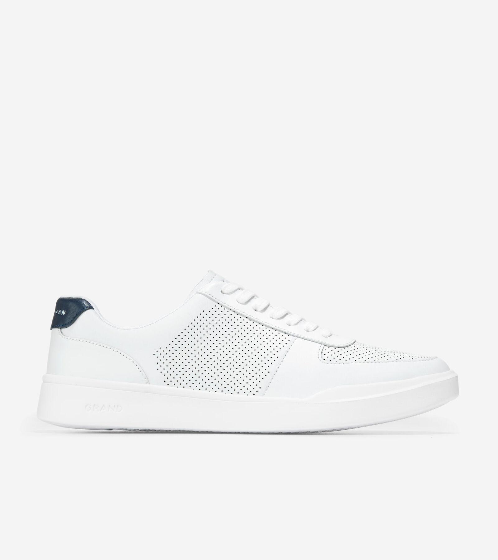 Cole Haan Grand Crosscourt Men's Leather Sneakers, Size: 10.5, Optic White Peacoat Product Image