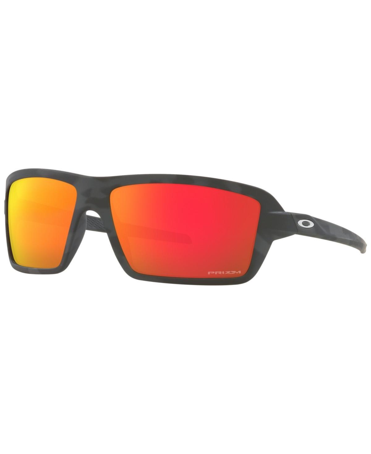Oakley Mens OO9129 Cables 63mm Rectangular Sunglasses - Blue Steel/Prizm Sapphire Product Image