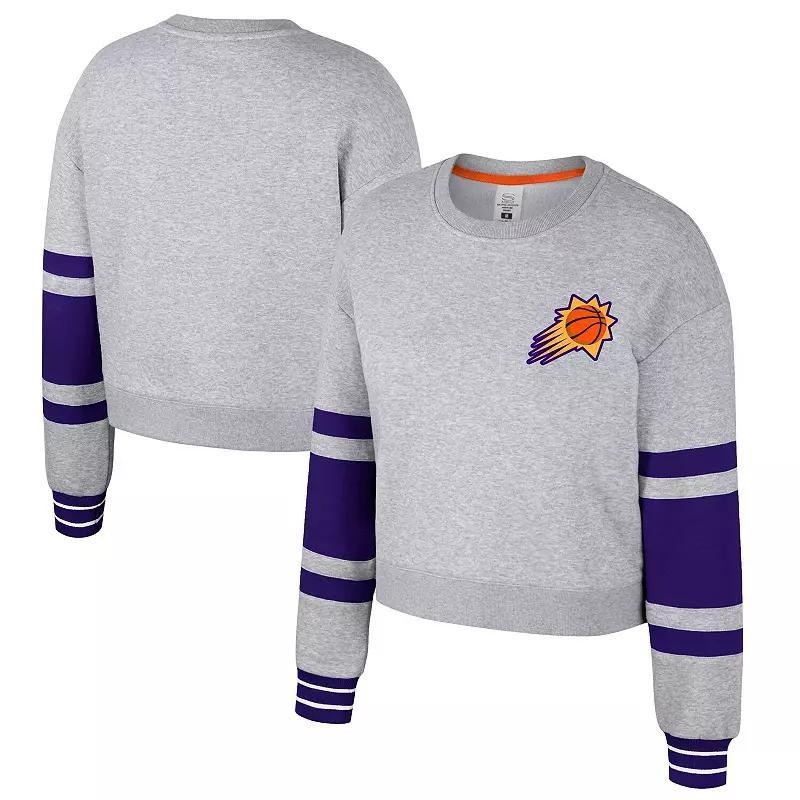 Women's Stadium Essentials Heather Gray Phoenix Suns 2024/25 City Edition Scrimmage Cropped Pullover Sweatshirt, Size: Small, Phx Grey Product Image