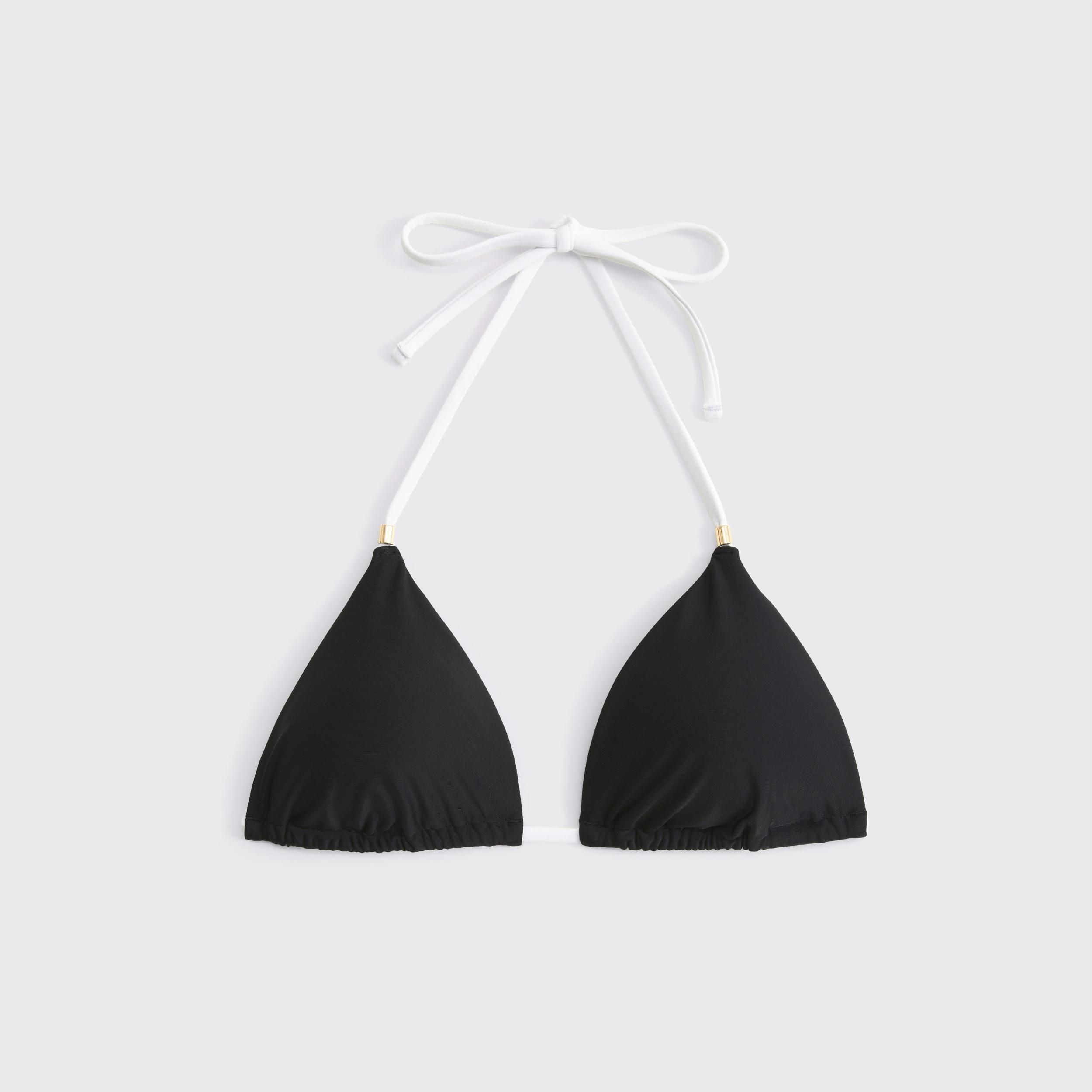 Beaded Halter String Triangle Bikini Top Product Image