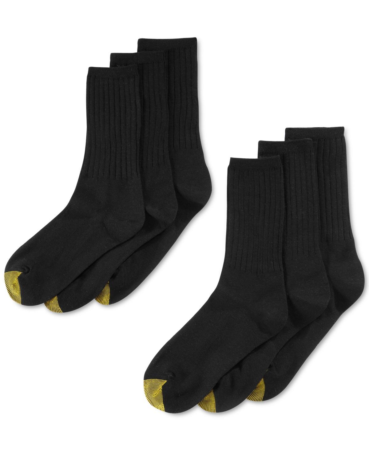 Women's GOLDTOE ® 6-pack Ribbed Crew Socks, Size: 9-11, Green Product Image