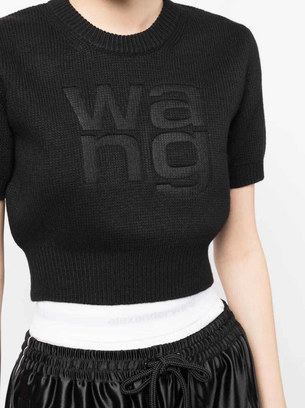 logo-debossed knitted T-shirt Product Image