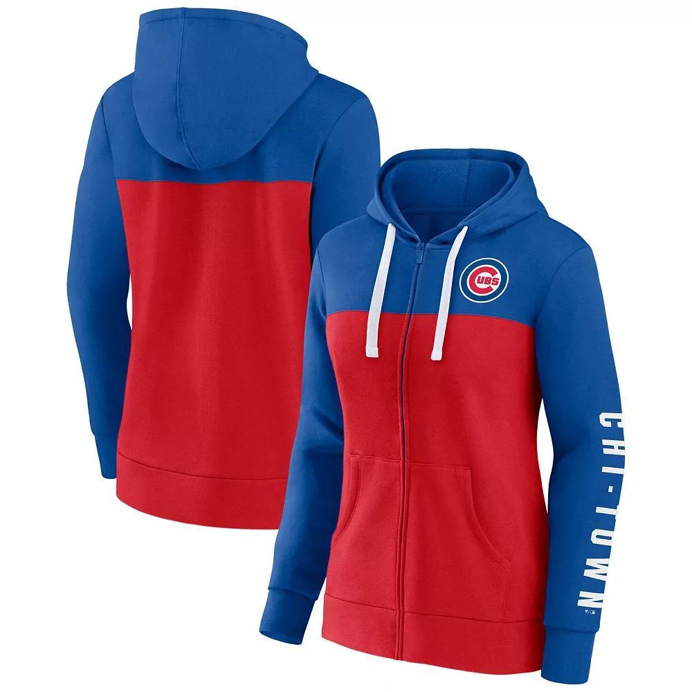 Womens Fanatics Branded Royal/Red Chicago Cubs Take The Field Colorblocked Hoodie Full-Zip Jacket Product Image