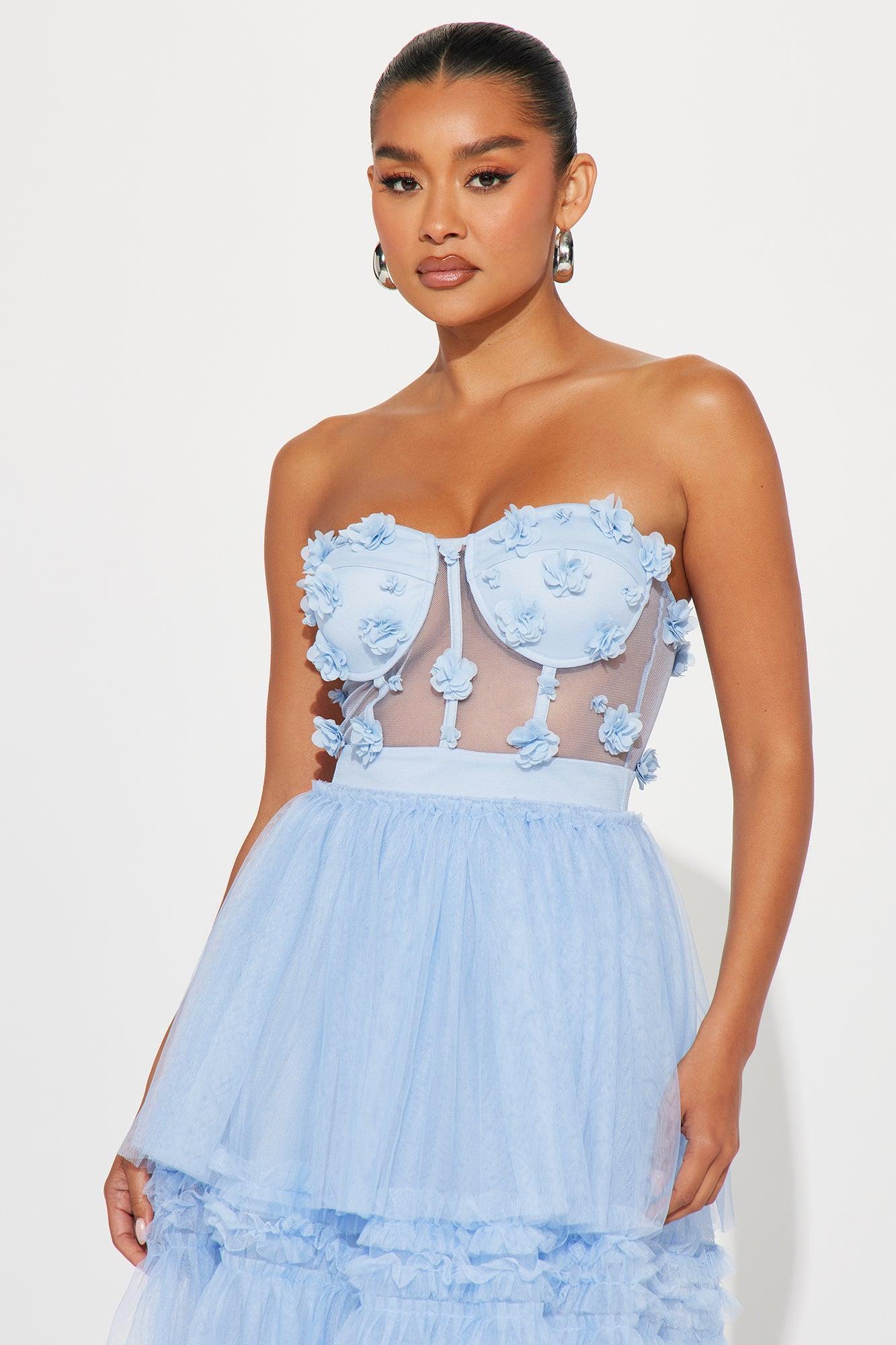 Spring Bloom Tulle Gown - Light Blue Product Image