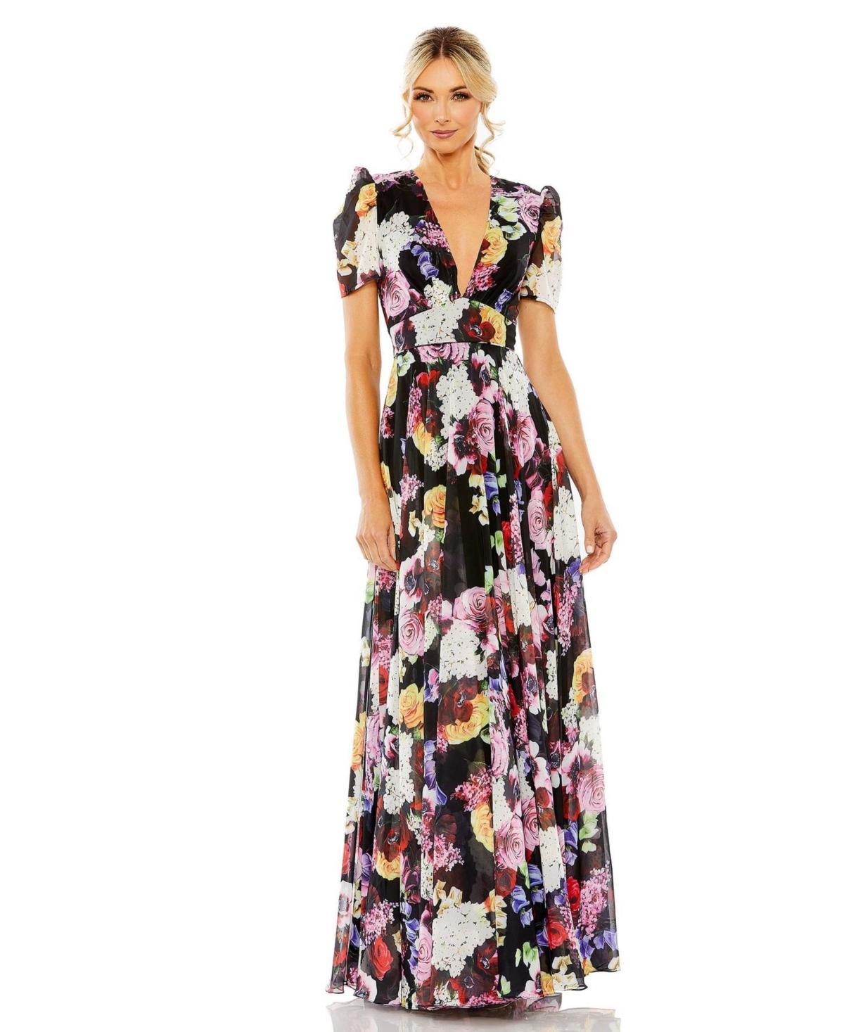 Womens Ieena Floral Chiffon Gown Product Image