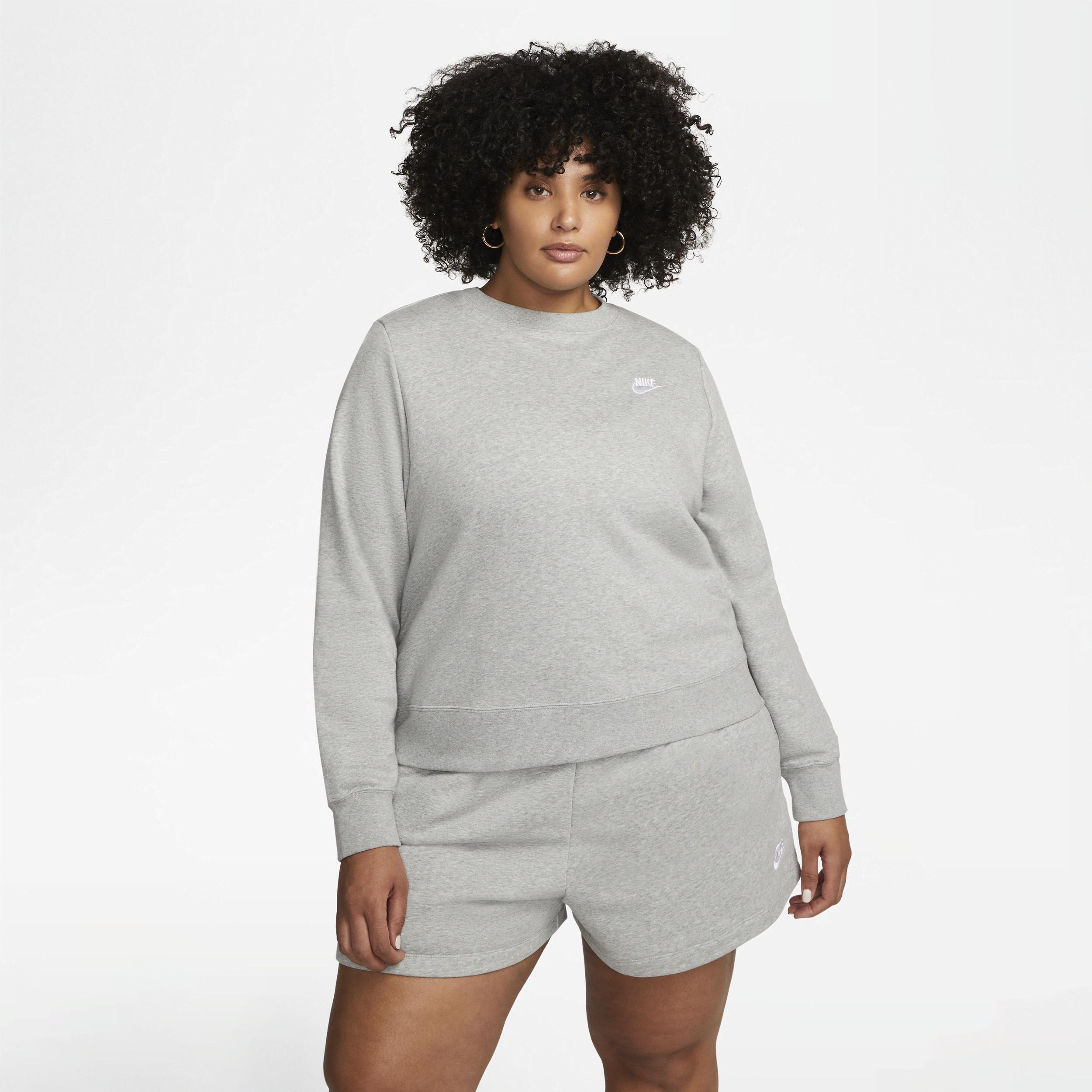 Plus Size Nike Club Fleece Crewneck Sweatshirt, Women's, Size: 3XL, Birch Grey Product Image
