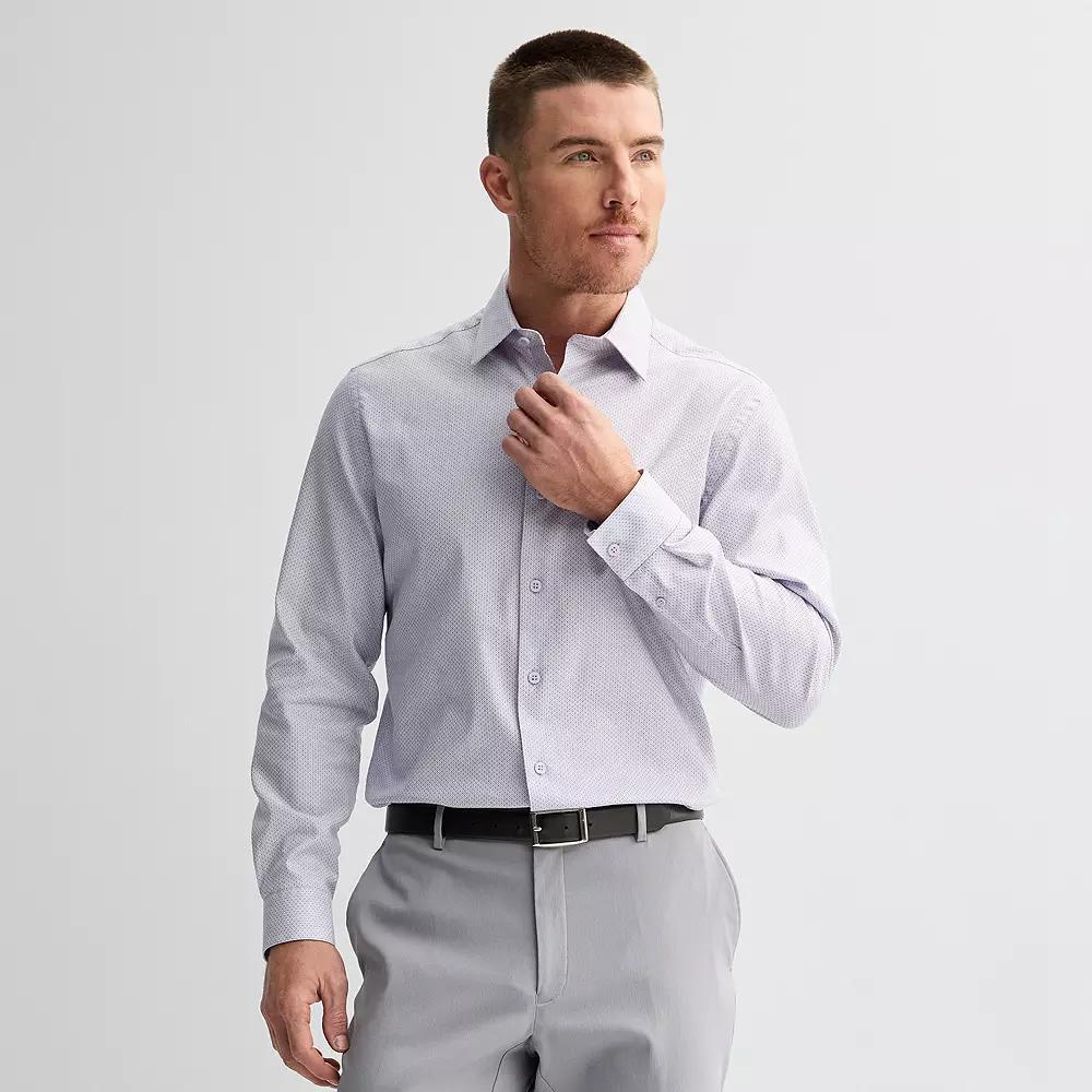 Men's Apt. 9® Premier Flex Regular-Fit Wrinkle Resistant Dress Shirt, Size: Medium-32/33, Gray Geo Dobby Product Image