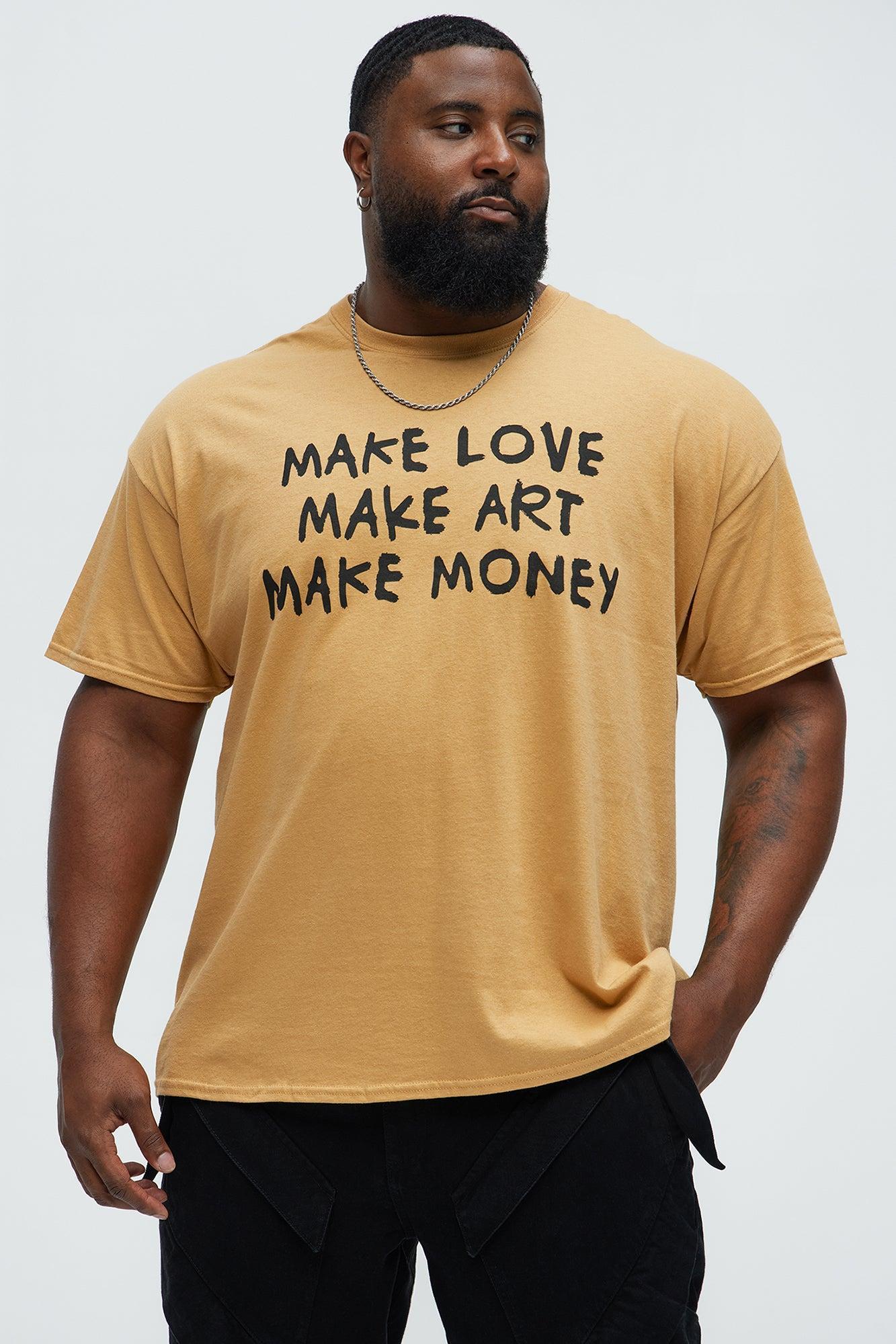 Make Actions Short Sleeve Crew Neck T shirt - Mustard Product Image
