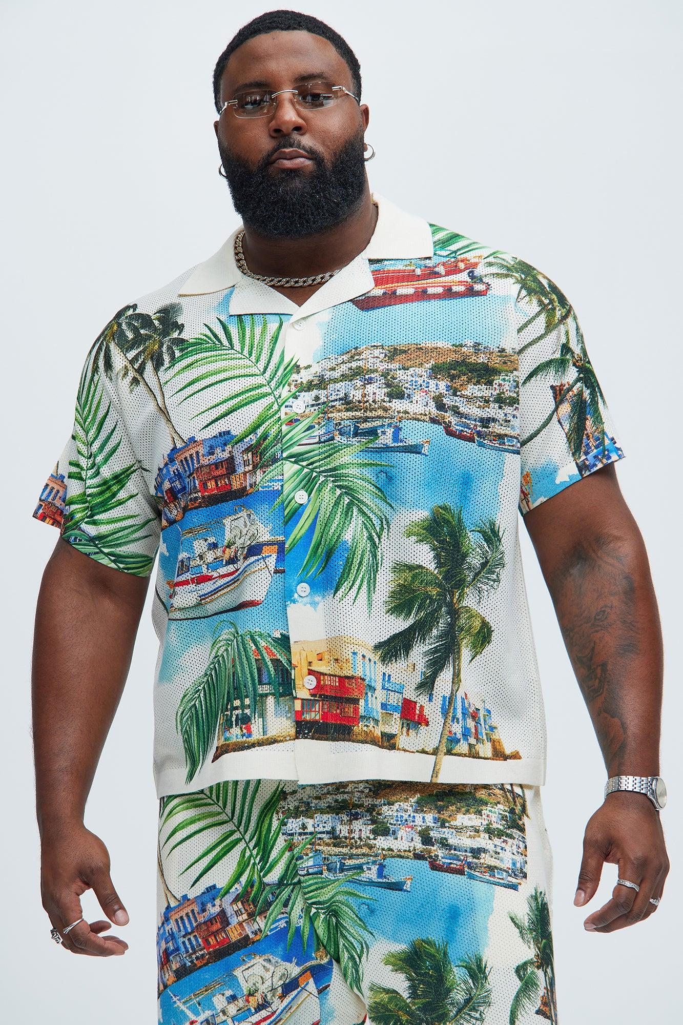 Mykonos Textured Shirt - Cream/combo Product Image