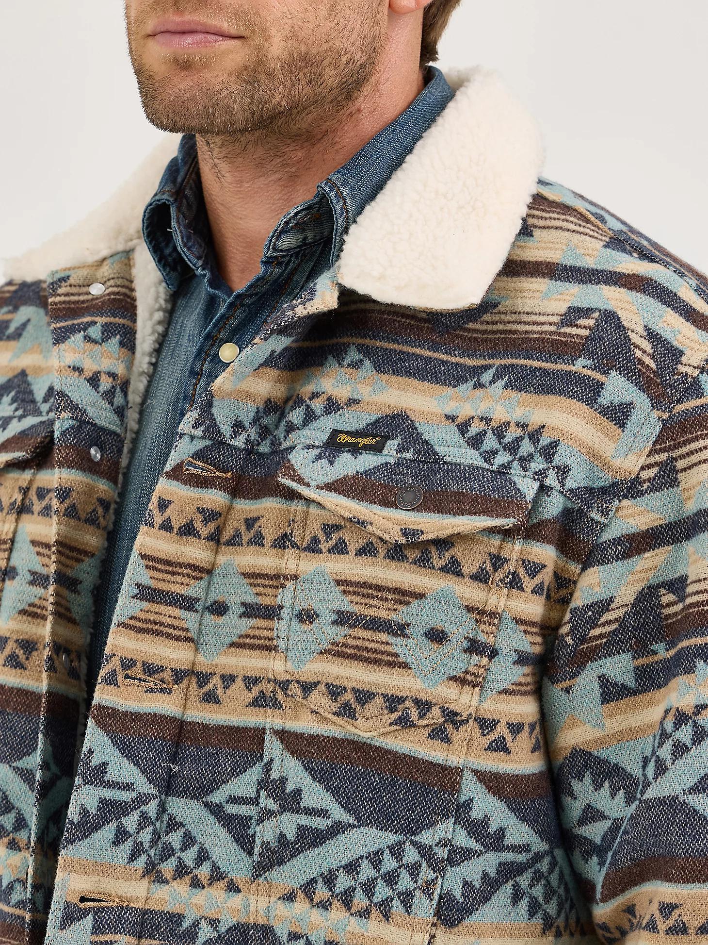 Men's Wrangler® Sherpa Lined Jacquard Print Jacket | Men's JACKETS & OUTERWEAR | Wrangler® Product Image