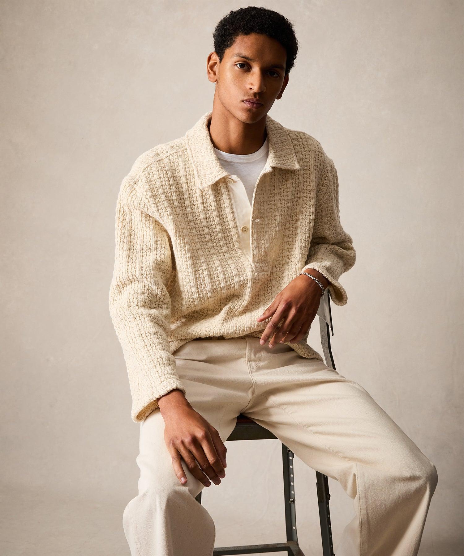 Textured Wool Polo Product Image