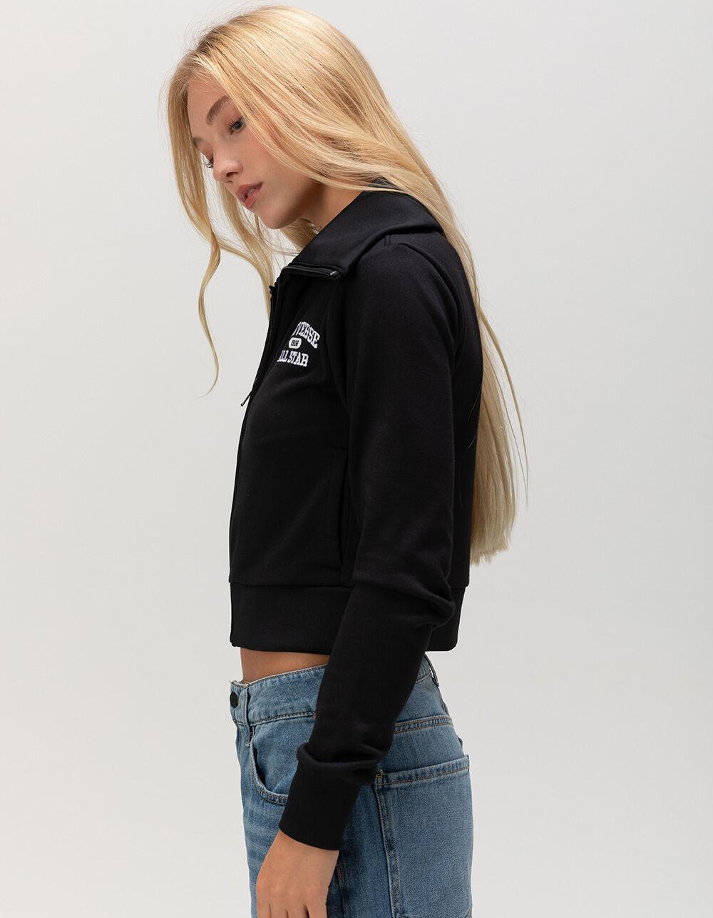 CONVERSE Retro Womens Zip-Up Track Jacket - BLACK Product Image
