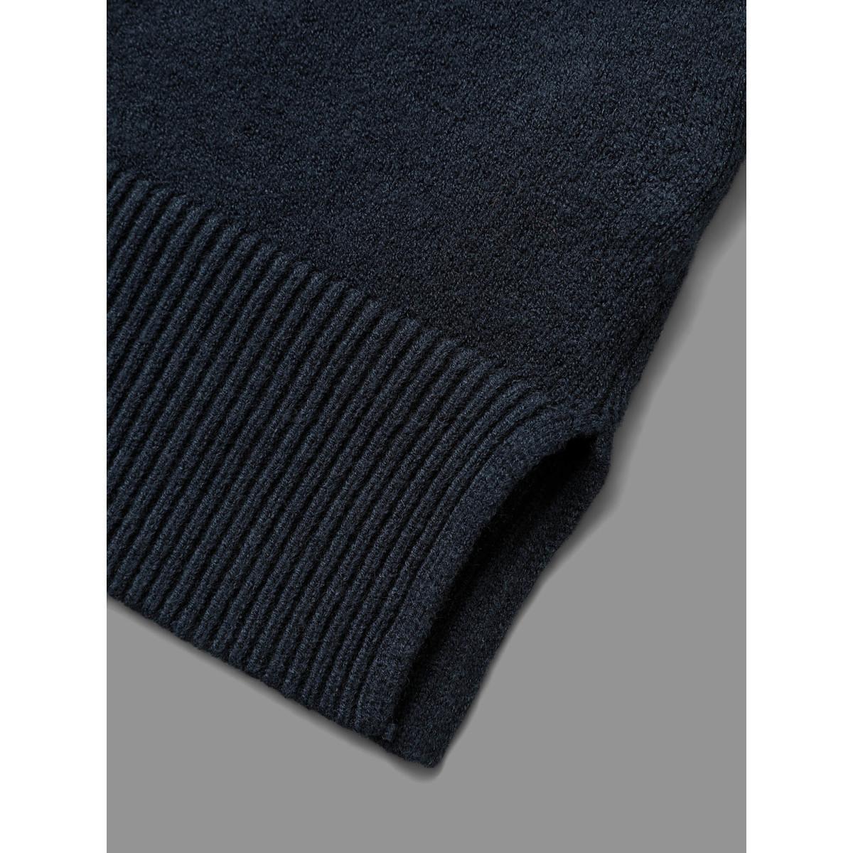 Plus Size Supersoft Essentials Love Pattern Heather Pullover Indigo Women Casual Loose Long Sleeve Round Neck Everyday Pullovers BloomChic 30/6X Product Image
