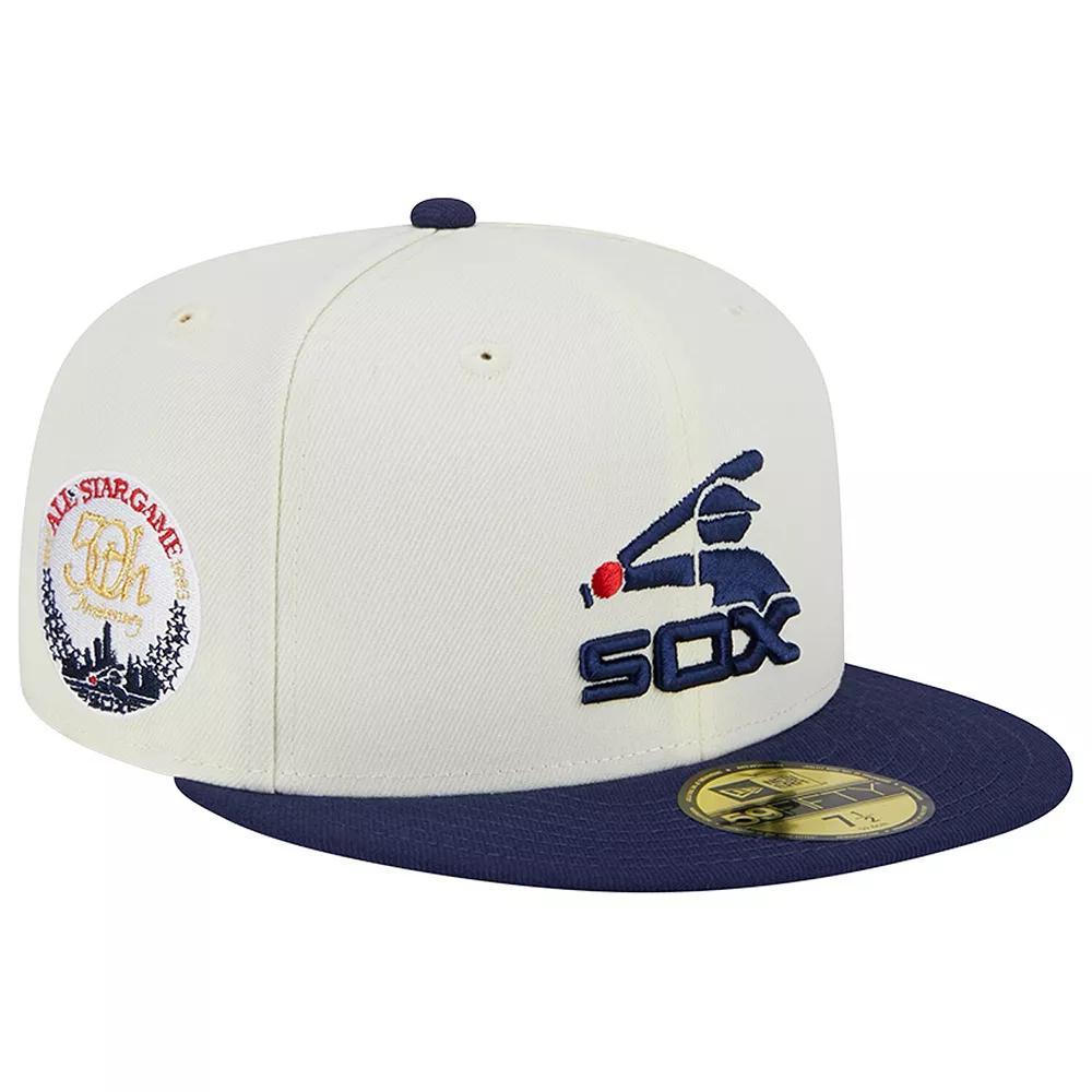 Men's New Era Stone/Navy Chicago White Sox Retro 59FIFTY Fitted Hat, Size: 7 7/8, Team Product Image