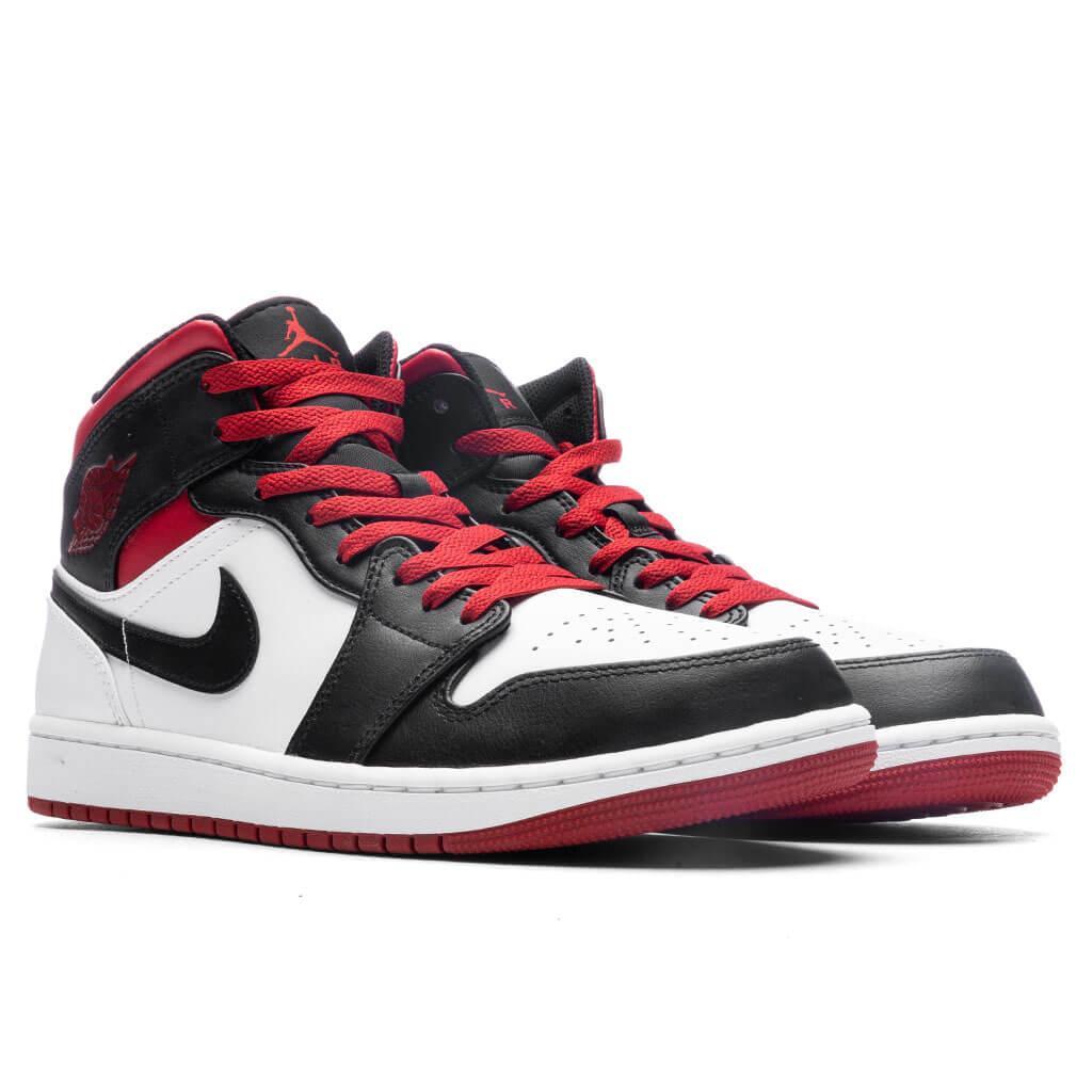 Air Jordan 1 Mid - White/Gym Red/Black Male Product Image