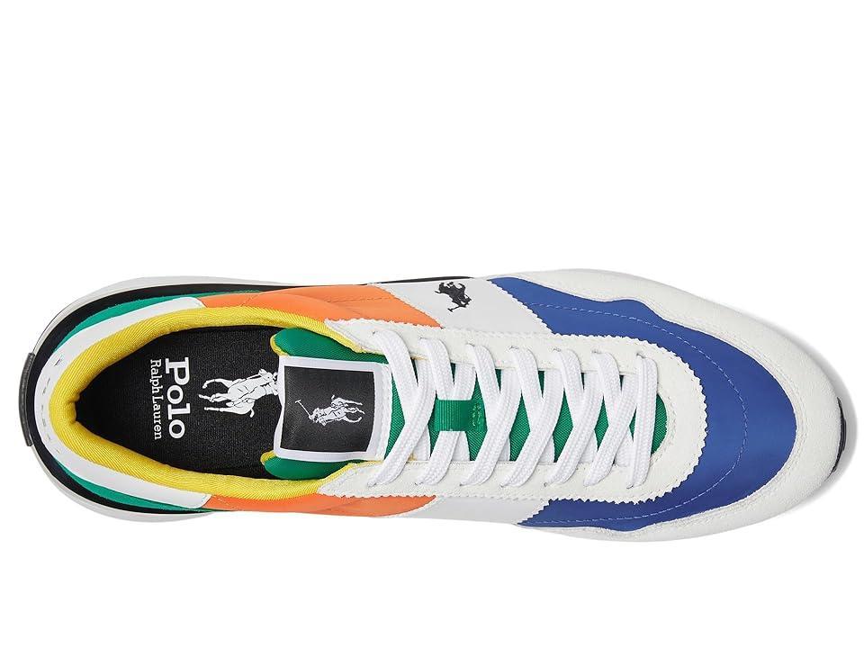 POLO RALPH LAUREN Men's Masters Court Leather Sneakers In Cream Blue Red Product Image