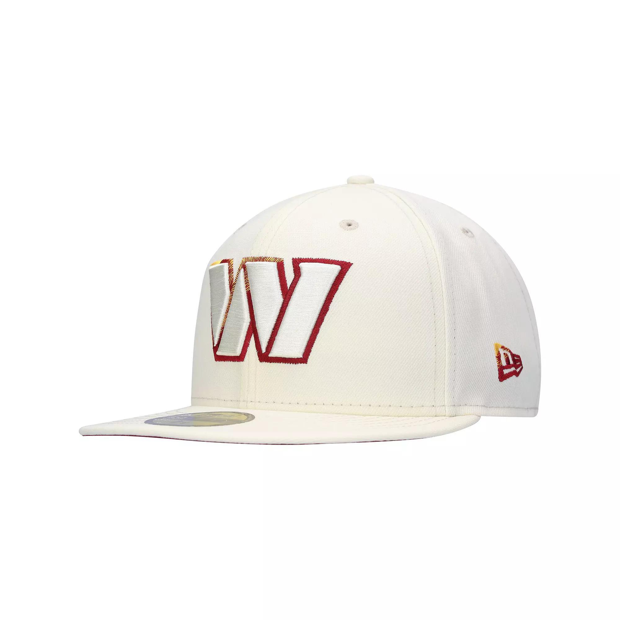 Men's New Era Cream Washington Commanders Chrome Color Dim 59FIFTY Fitted Hat, Size: 6 7/8, Wft Beige Product Image