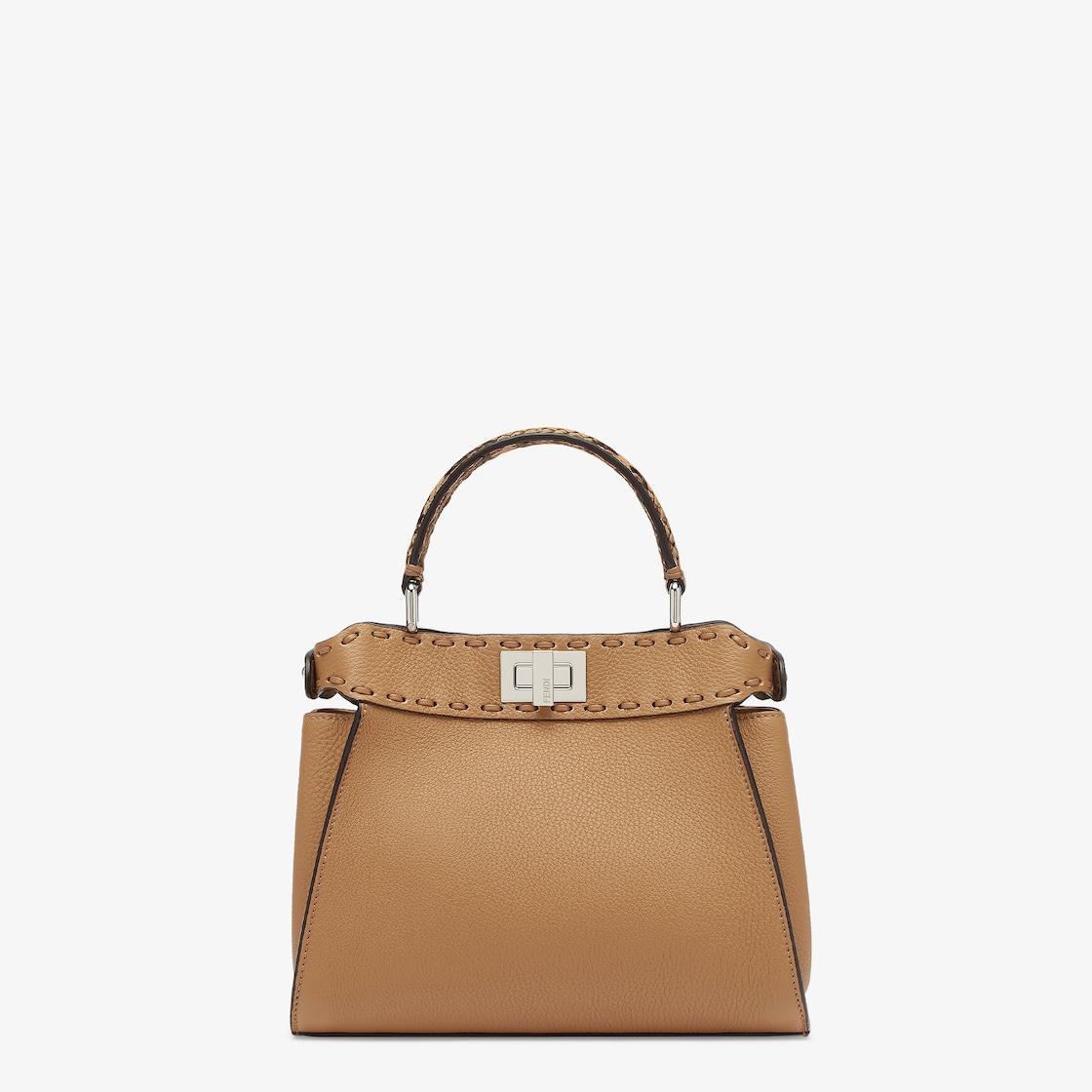 Peekaboo MiniCappuccino-colored Selleria bag with 220 hand-sewn stitches Product Image