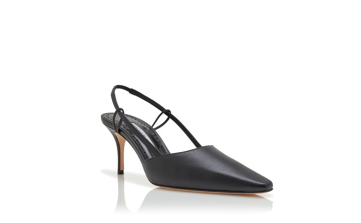 TOUKI Black Nappa Leather Slingback Pumps Product Image