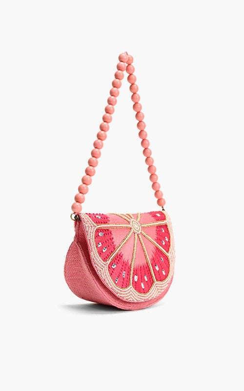 Cresent Pink Lemon Embellished Shoulder Bag Product Image