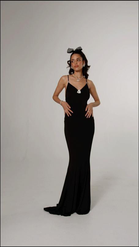 Tatiana Silk Diamond Dress (Black) (Final Sale) Product Image