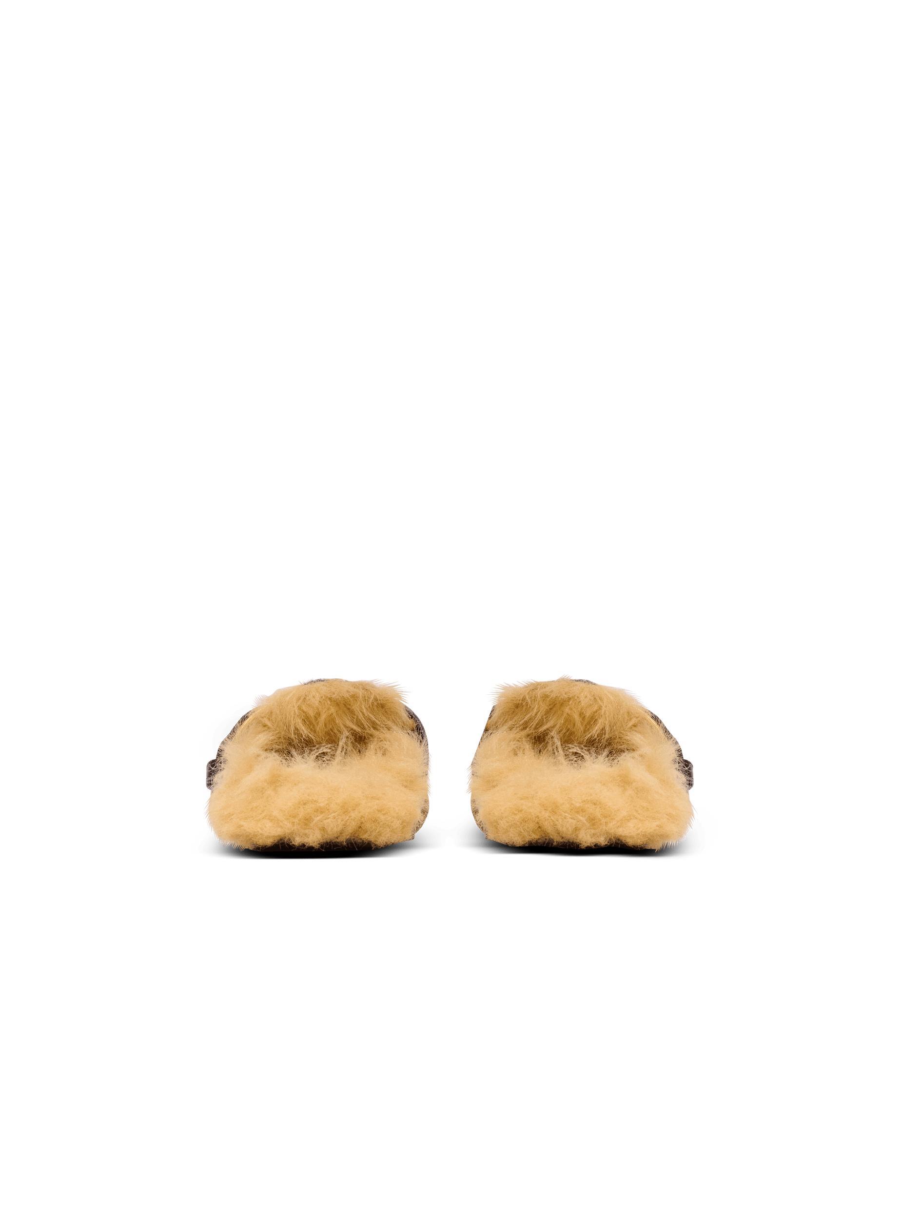Anthem leopard print ponyskin leather and faux fur mules Product Image