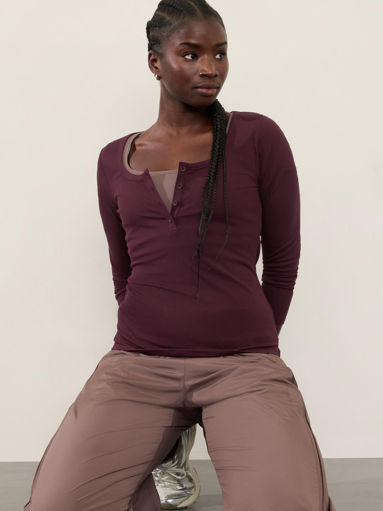 Signature Rib Henley Top Product Image
