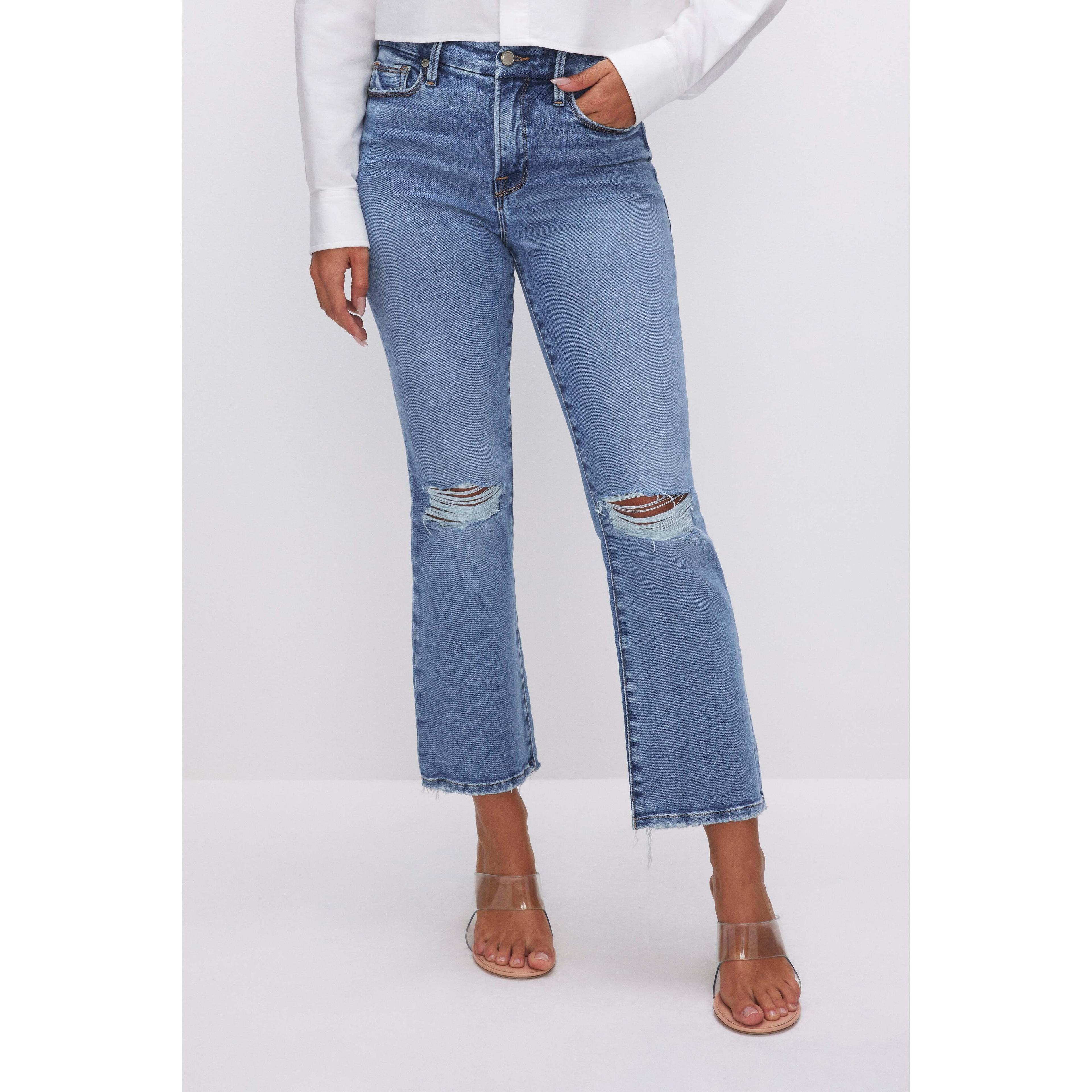 Womens Soft-Tech Good Legs Cropped Mini Boot Jeans | Extra Stretch, Flat Tummy Tech, Gap-Proof Waistband | Indigo, Size 0 | Goo Product Image