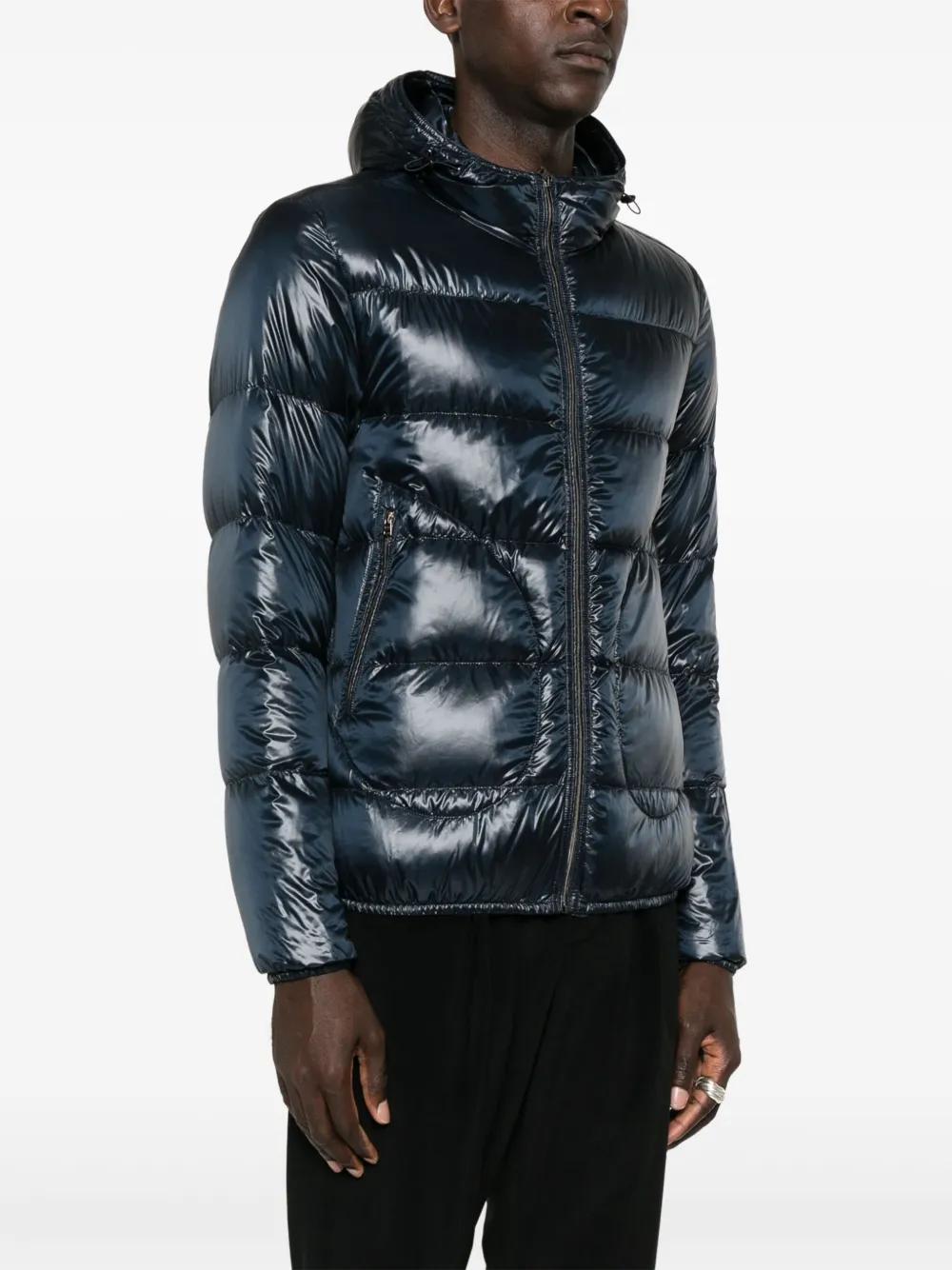 HERNO Hooded Puffer Jacket In Blue Product Image