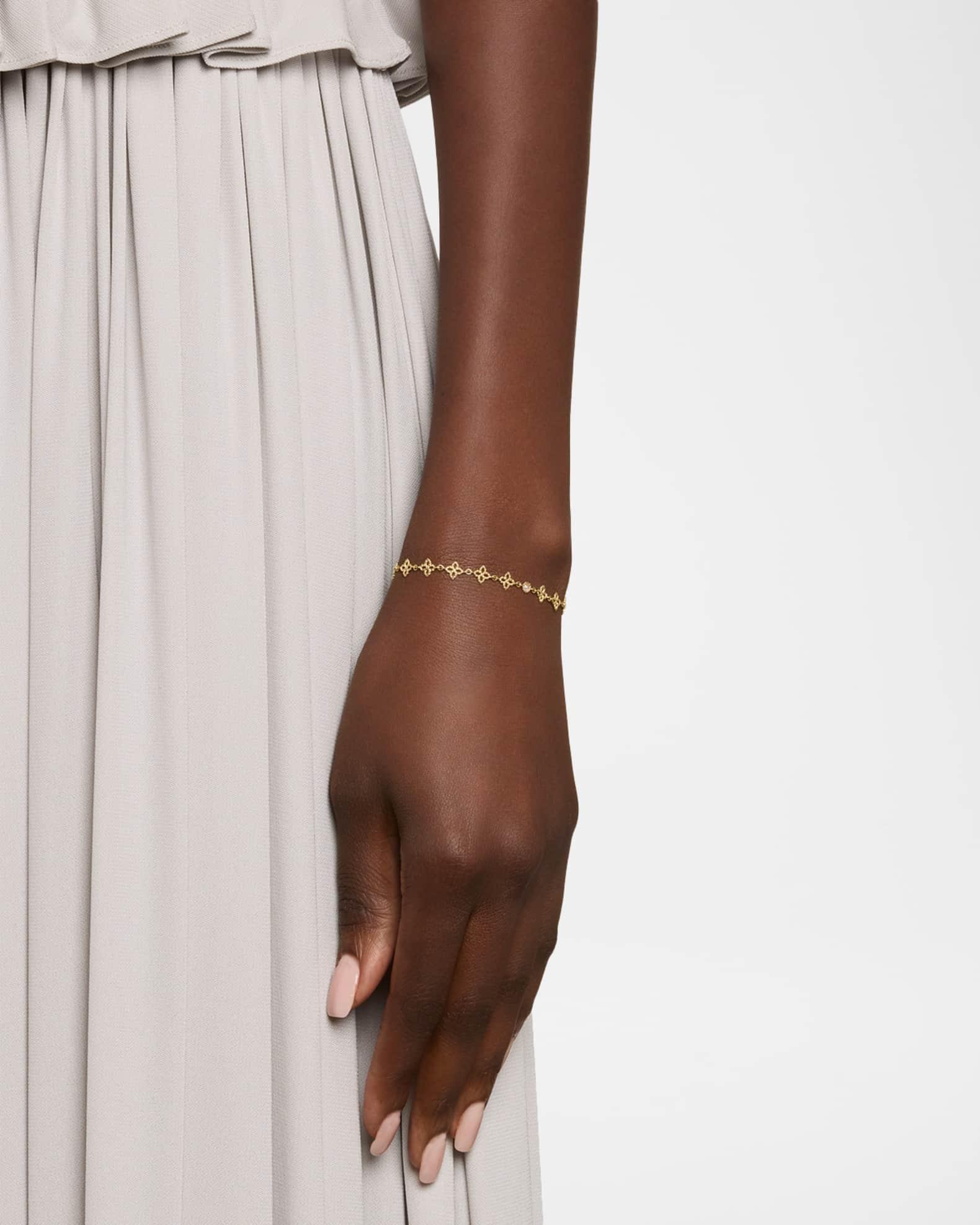 18K Yellow Gold Principessa Diamond Flower Link Bracelet Product Image