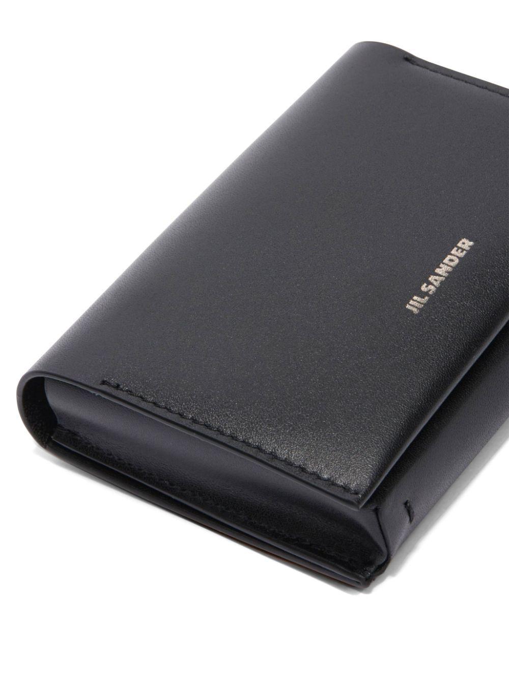 JIL SANDER Logo-print Leather Cardholder In Black Product Image