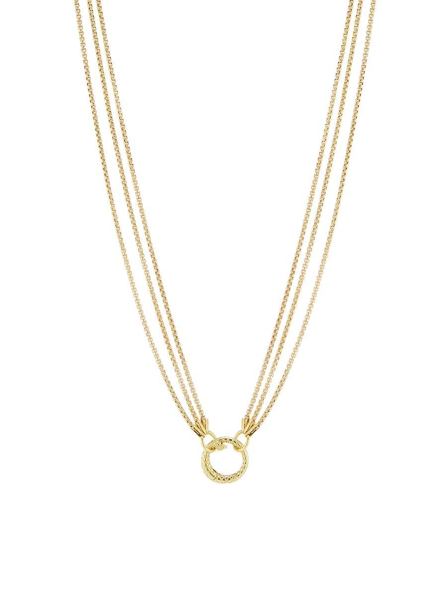 Womens 18K Yellow Gold Three-Strand Box Chain Necklace Product Image