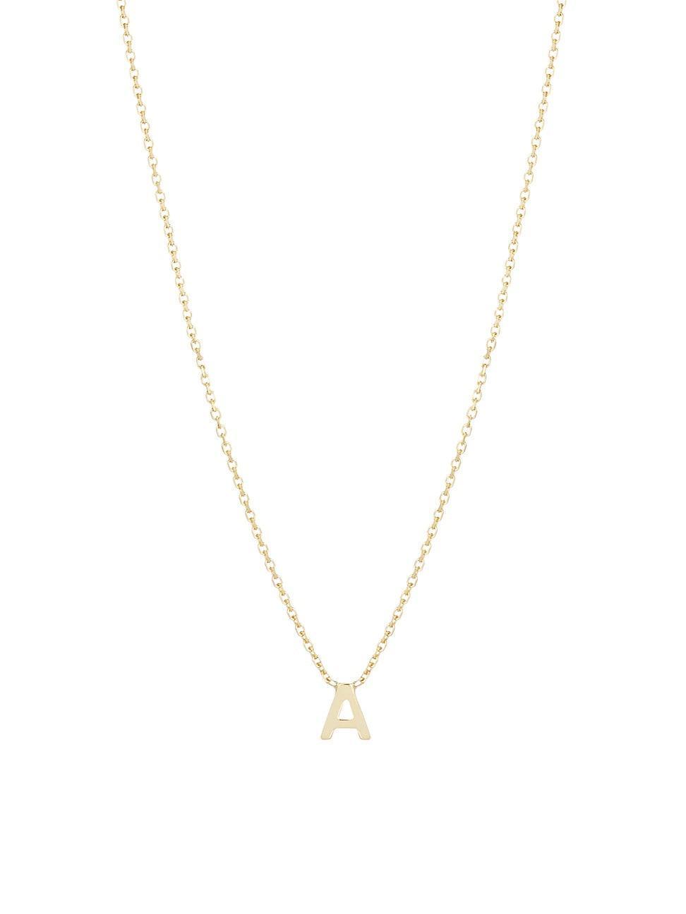 Womens 14K Yellow Gold Initial Pendant Necklace Product Image