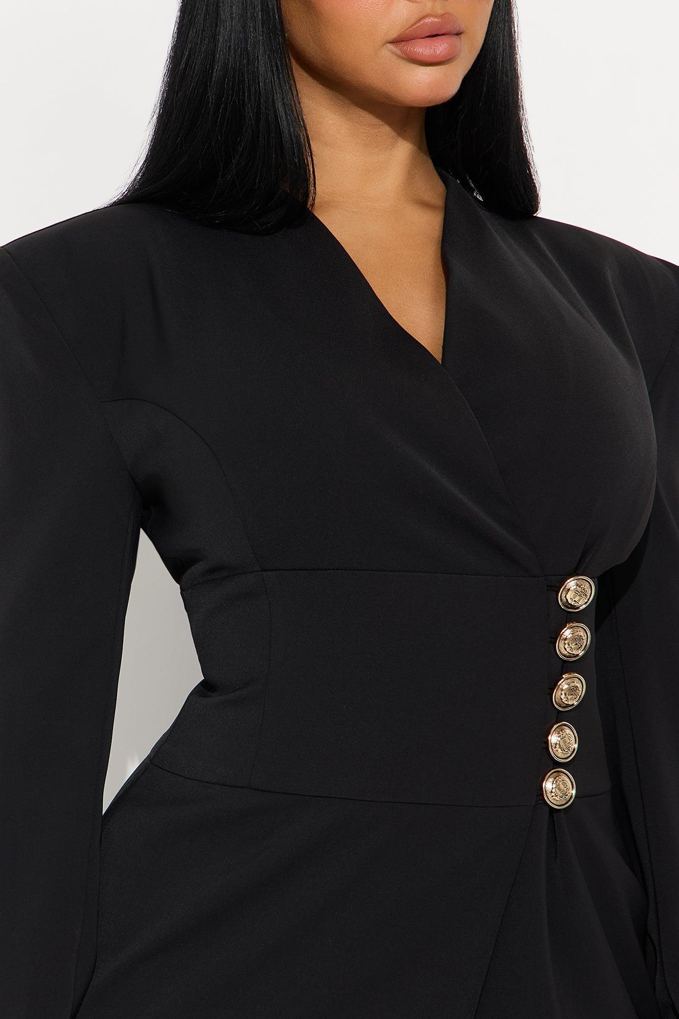 Can't Stop Me Blazer Mini Dress - Black Product Image