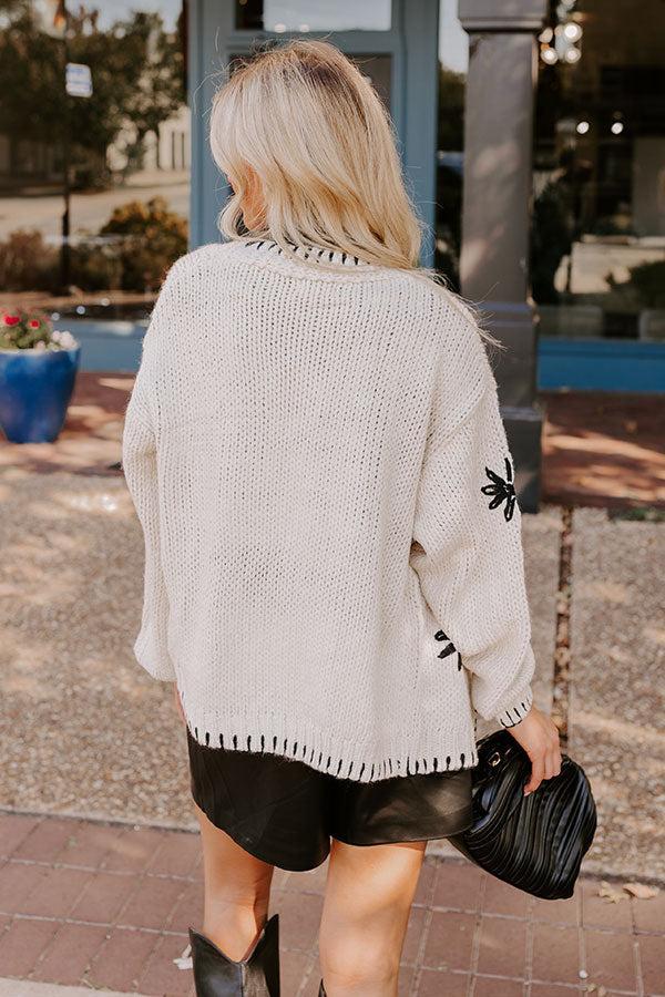 Chai Latte Please Knit Cardigan in Ivory Product Image