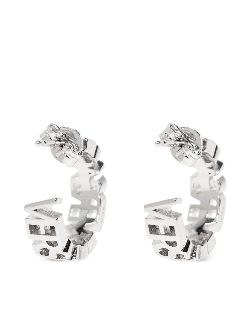 logo-lettering hoop earrings Product Image