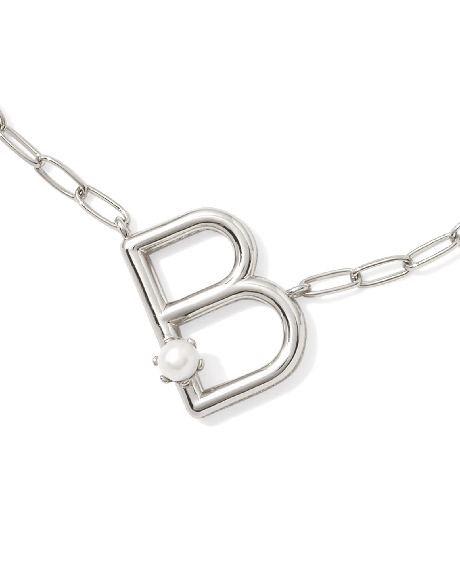 Pearl Silver Letter X Short Pendant Necklace in Freshwater Cultured Pearl Product Image