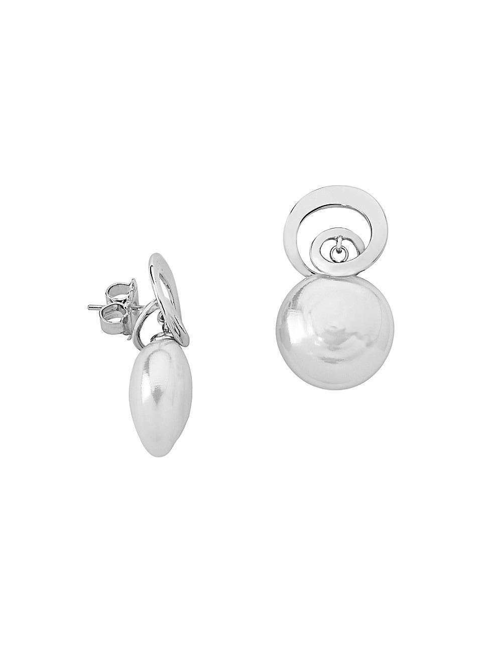 Womens Espiral Rhodium-Plate Spiral Drop Earrings Product Image