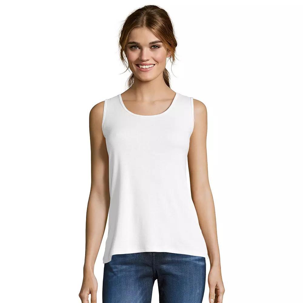 Women's Hanes® Mini-Ribbed Tank Top, Size: Small, Blue Product Image