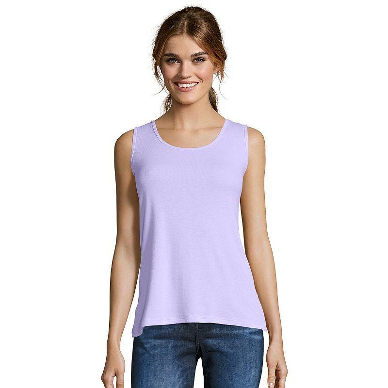 Women's Hanes® Mini-Ribbed Tank Top, Size: Small, Blue Product Image