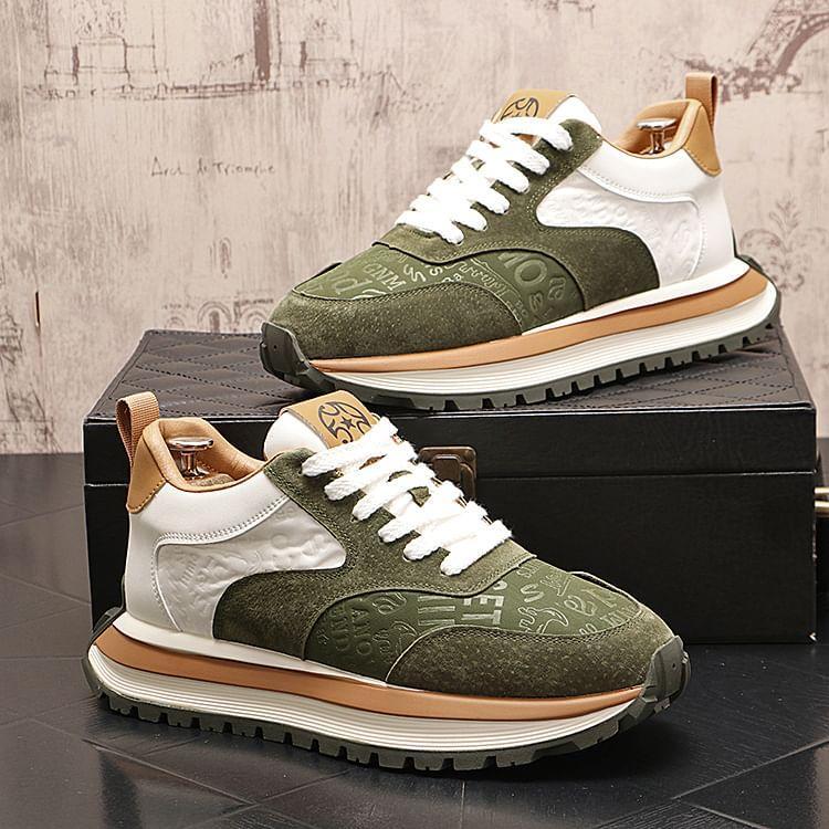 Lettering Lace-Up Sneakers Product Image