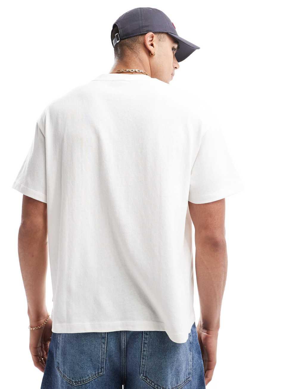 Jack & Jones oversized sweat t-shirt in ecru Product Image
