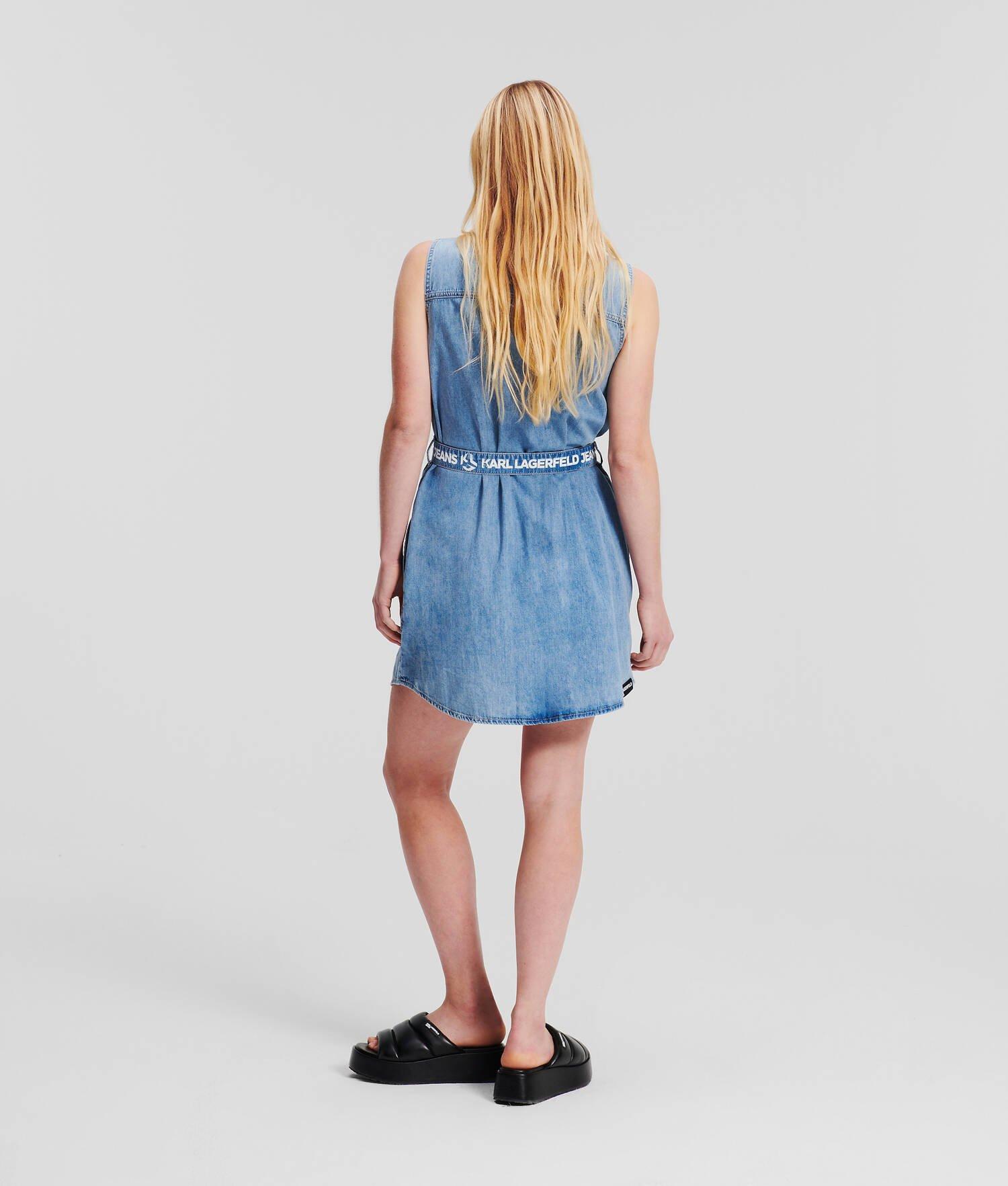 KLJ SLEEVELESS DENIM SHIRT DRESS  Product Image