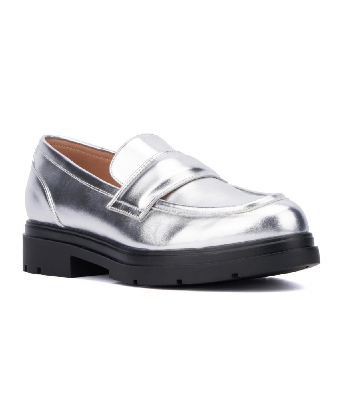 New York & Company Abbey Womens Slip-on Loafers Silver Grey Product Image