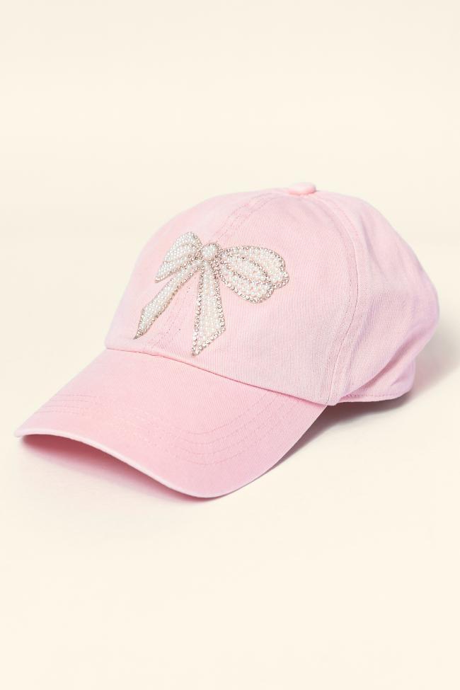 Pink Pearl Bow Hat Product Image