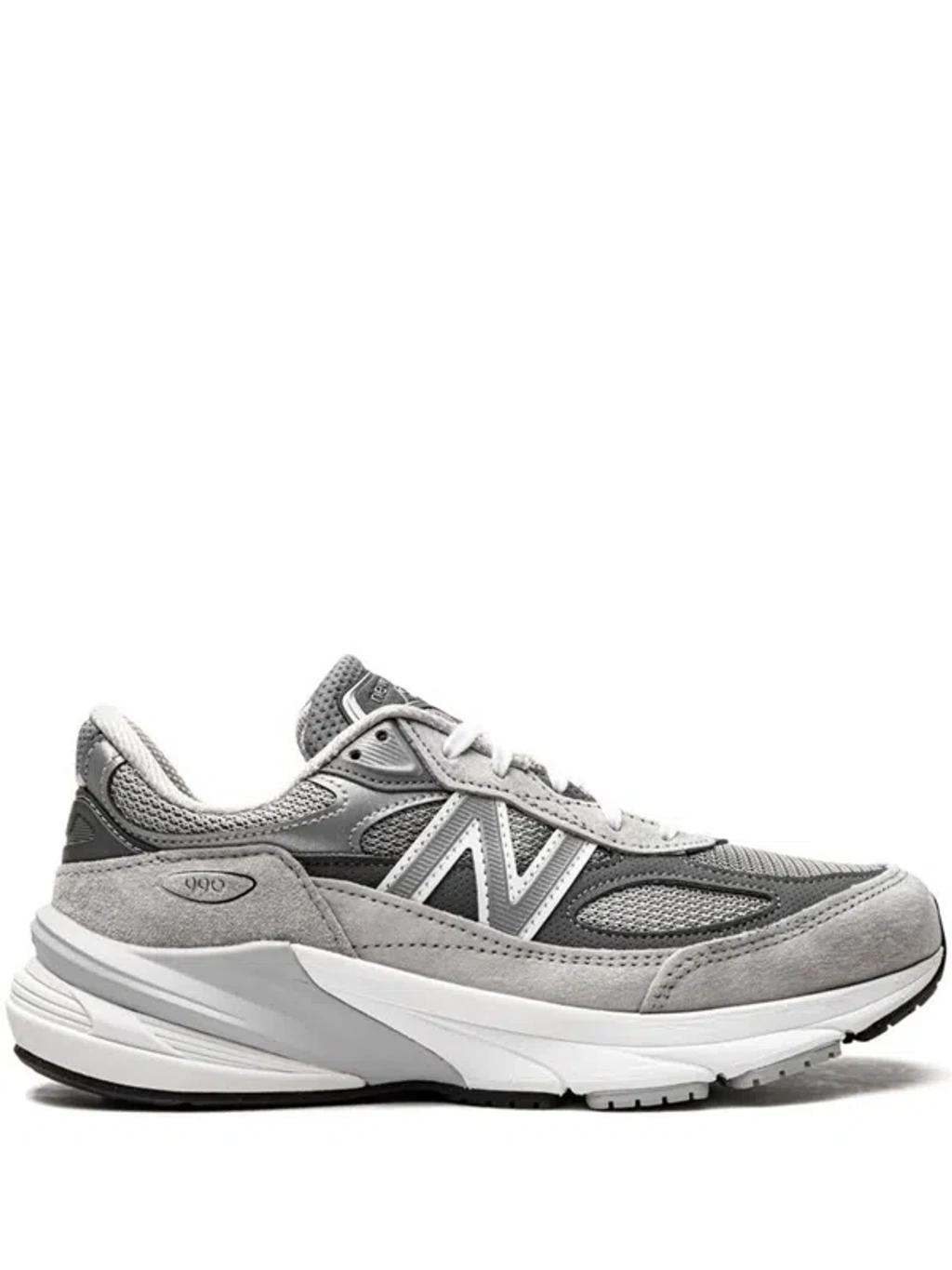 NEW BALANCE Grey Low Top Sneakers With Logo Detail In Suede And Tech Fabric Man Product Image