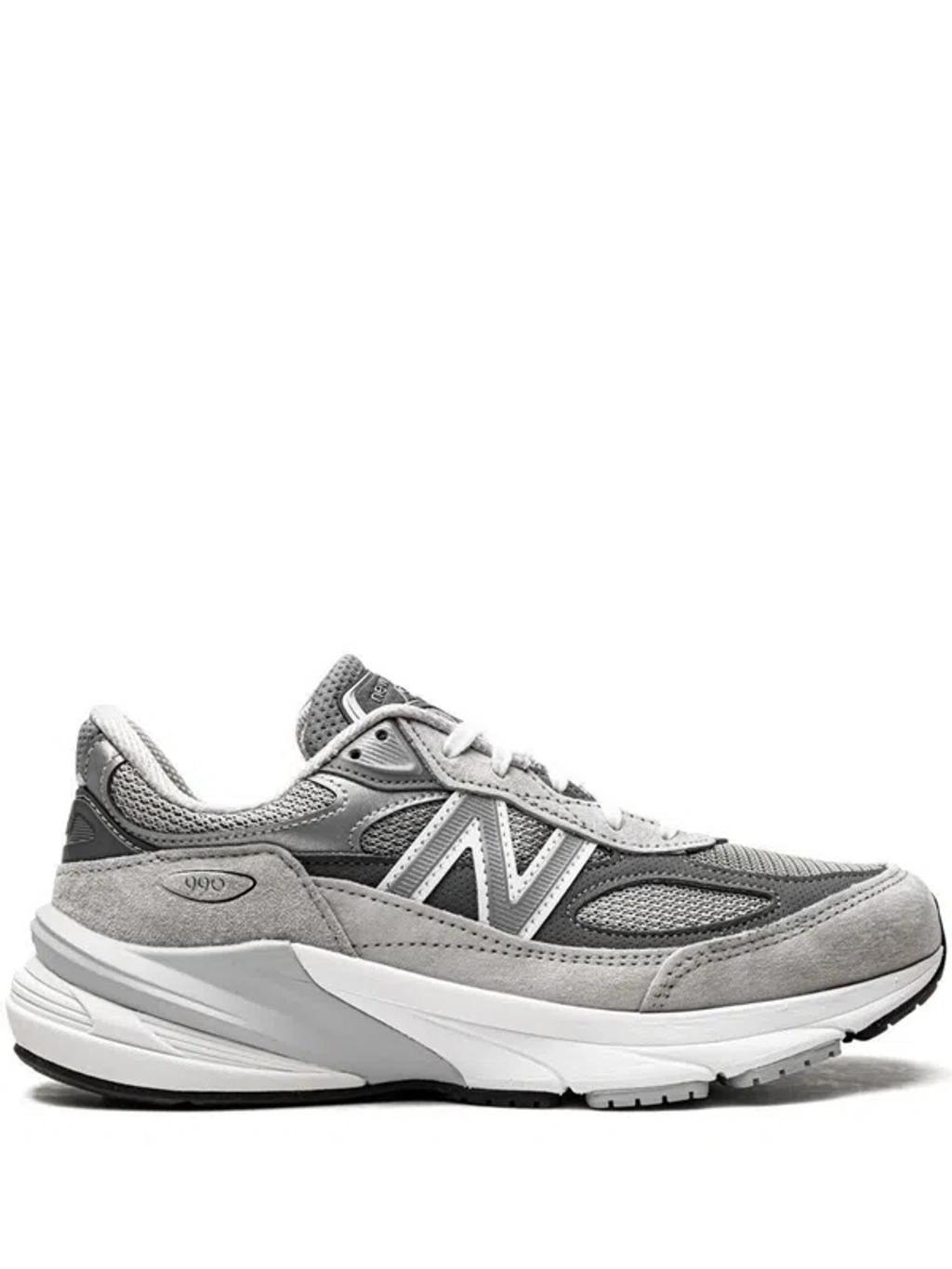 NEW BALANCE Grey Low Top Sneakers With Logo Detail In Suede And Tech Fabric Man Product Image