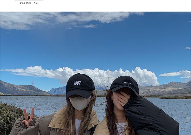 Collared Plain Puffer Jacket Product Image