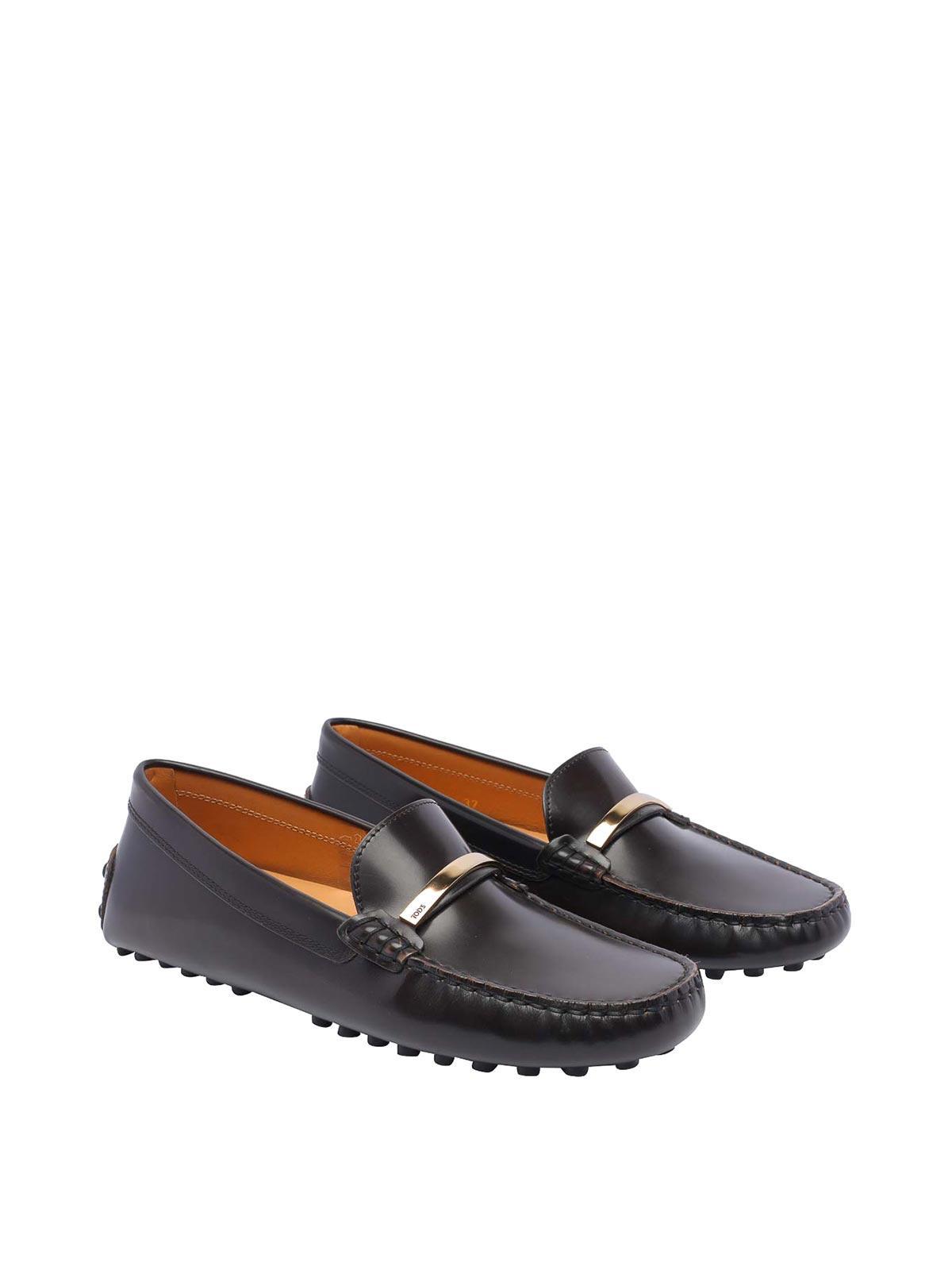 TOD'S Leather Loafers Metal Detail In Black Product Image