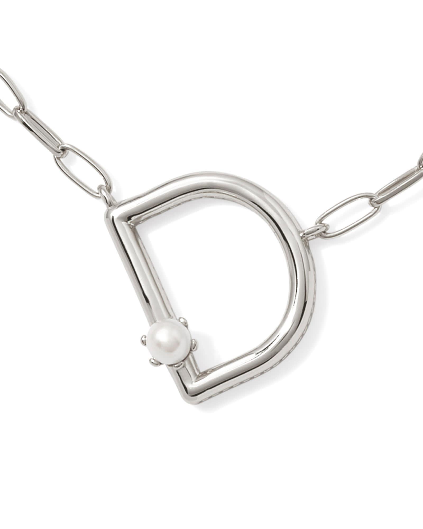Pearl Silver Letter X Short Pendant Necklace in Freshwater Cultured Pearl Product Image